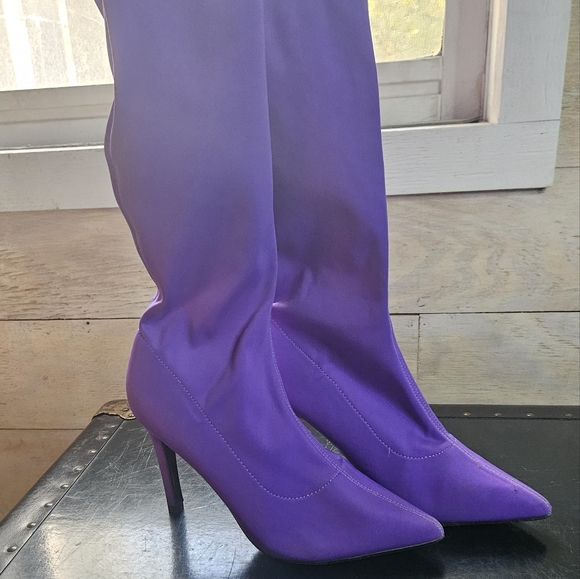 purple thigh boots over the knee boots - Picture 6 of 16